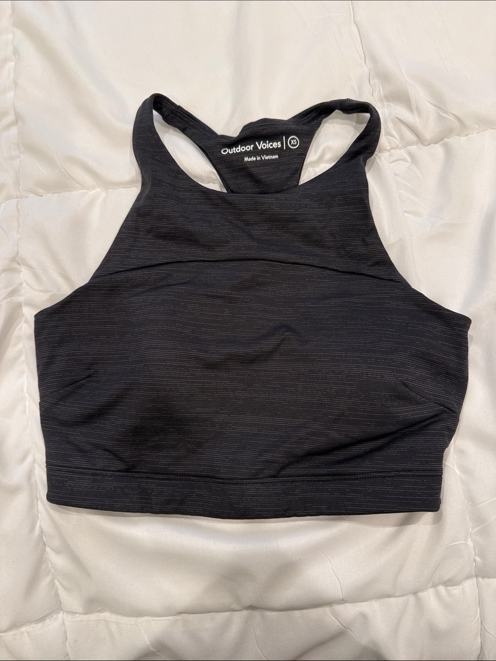 Outdoor Voices Black High-Neck Racerback Sports Bra